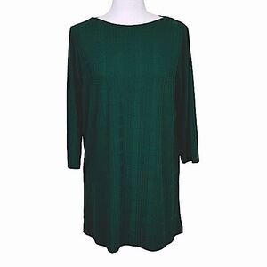 J. Jill Wearever Collection Green 3/4 Sleeve Tunic Top Size M